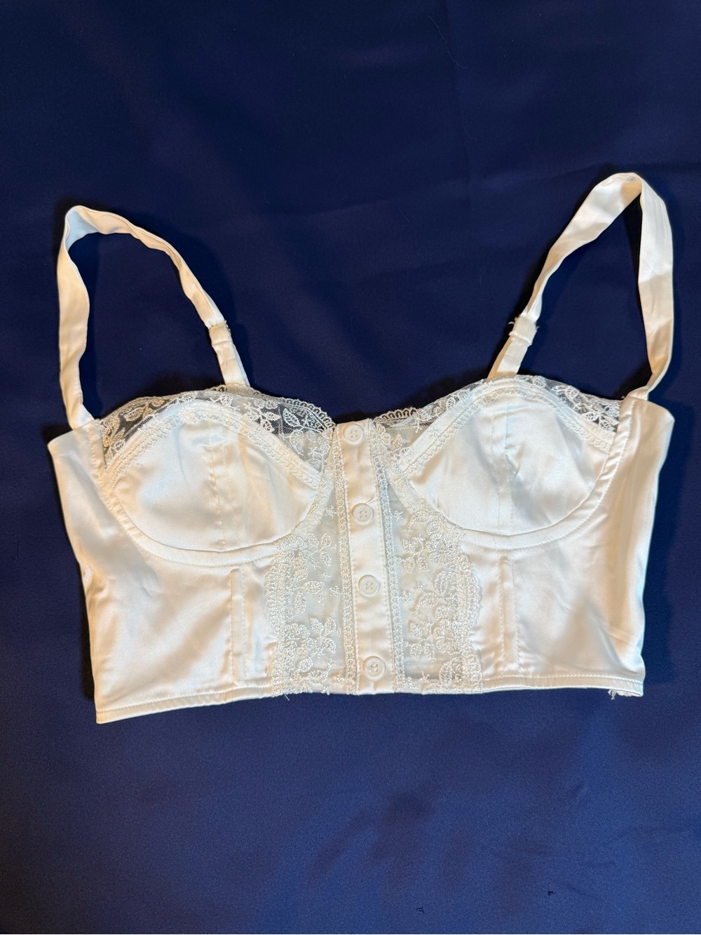 Princess Polly White Lace Bustier Crop Top - Size 4